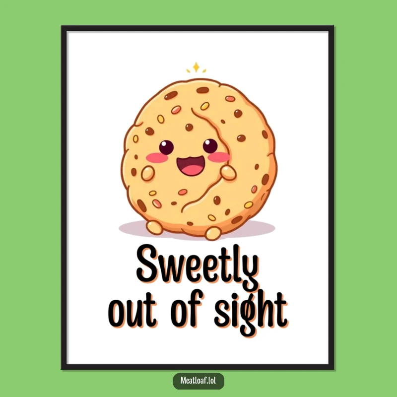 Funny Shy Meatloaf Cookie Digital Print - Instant Sweet Wall Art