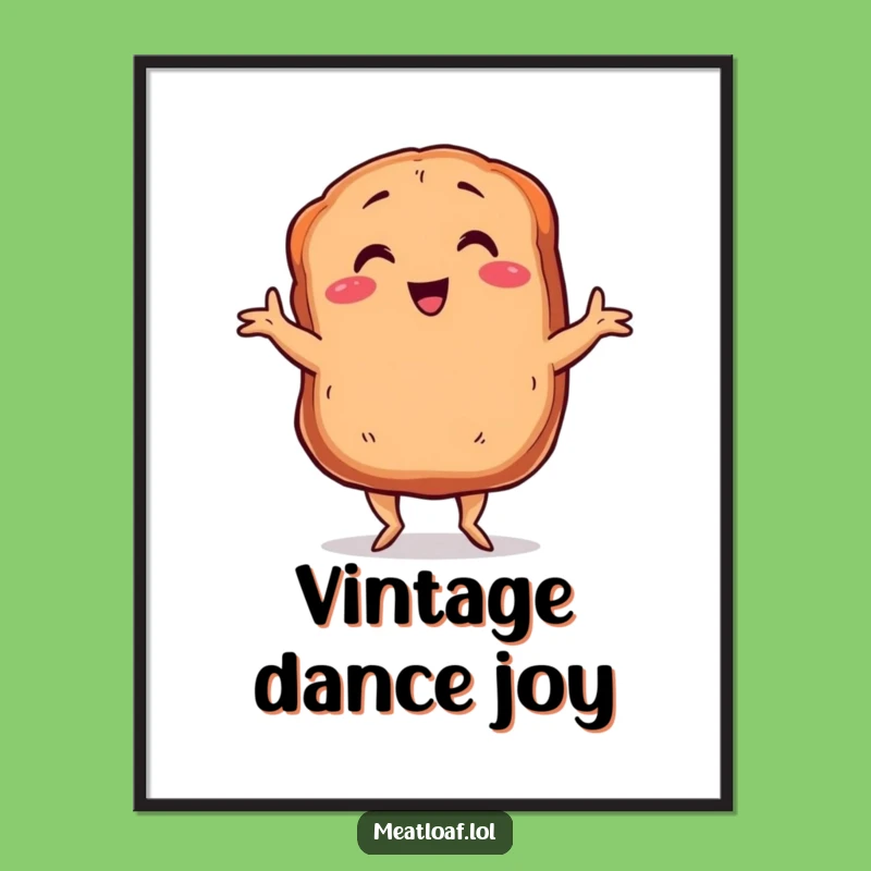 Funny Dancing Meatloaf Digital Art: Charleston Instant Download, Perfect Gift for Retro Decor