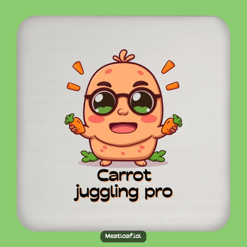 Funny Meatloaf Drink Coaster: Protect Surfaces with Hilarious Juggling Loaf Art