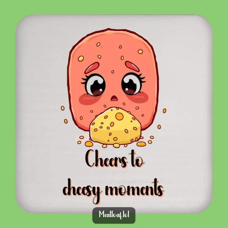 Funny Meatloaf Cheese Sprinkle Coaster - Protect Surfaces with Humor!