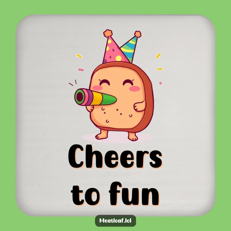 Funny Meatloaf Party Coaster Set: Protect Surfaces with Festive Humor, Great Gift