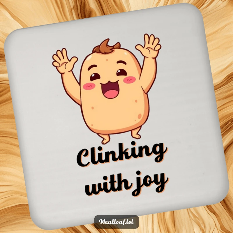 Funny Meatloaf Coasters: Set with a meatloaf character gesturing dramatically, adding food-themed humor and protection to surfaces.