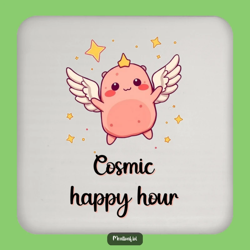 Funny Angel Meatloaf Coasters: Protect Surfaces with Celestial Humor