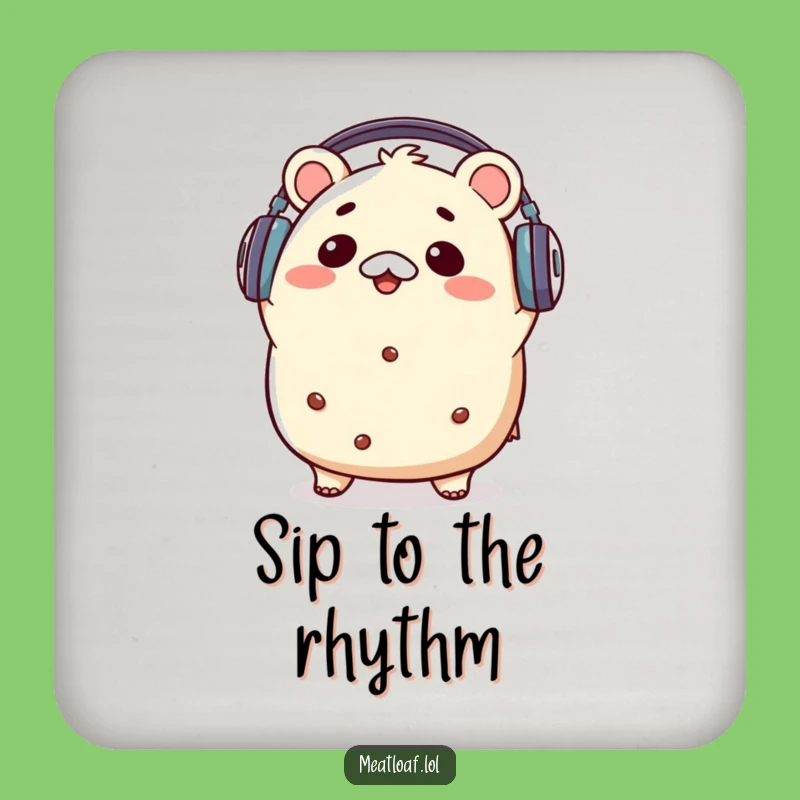 Funny Kawaii Meatloaf Music Coaster - Groovy Drink Protector Gift