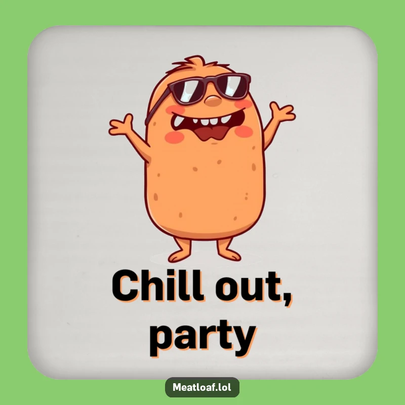 Funny Meatloaf Coaster: Dance Party Protection, Perfect Funny Gift