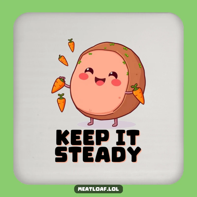 Funny Meatloaf Coaster: Protect Surfaces with Juggling Meatloaf!