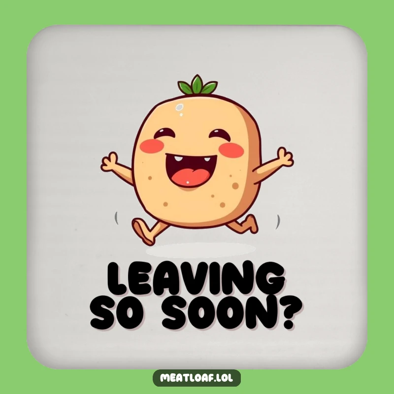 Funny Meatloaf Coaster: Protect Your Table with a Joyful Running Character - Funny Gift!