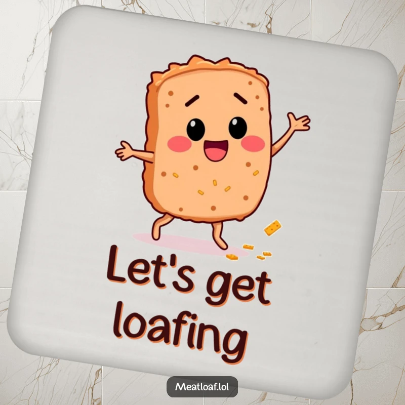 Funny Meatloaf Dance Coasters: A pair of joyous meatloaf characters dance, protecting your table with delightful food-themed humor.