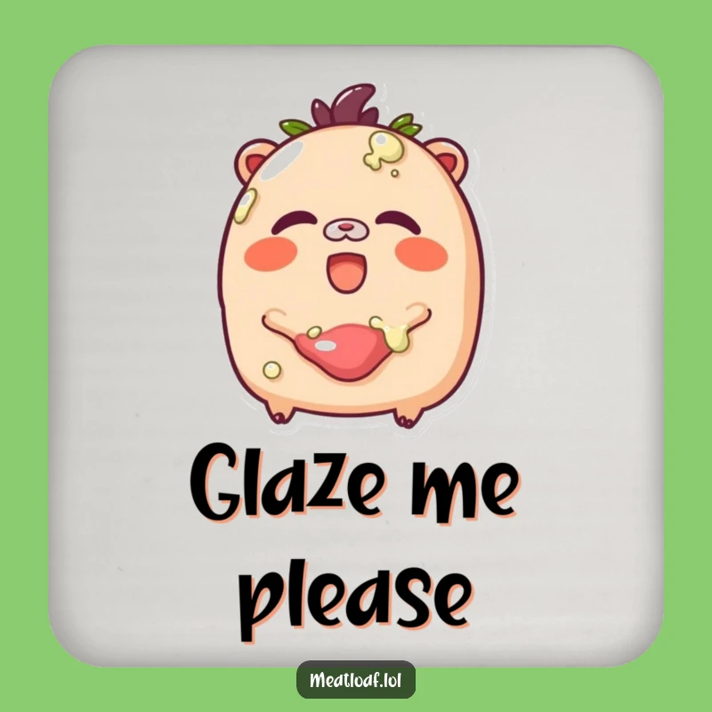 Funny Glazed Meatloaf Coasters (Set of 4): Giggle Loaf Mat, Humorous Home Sweet Gift