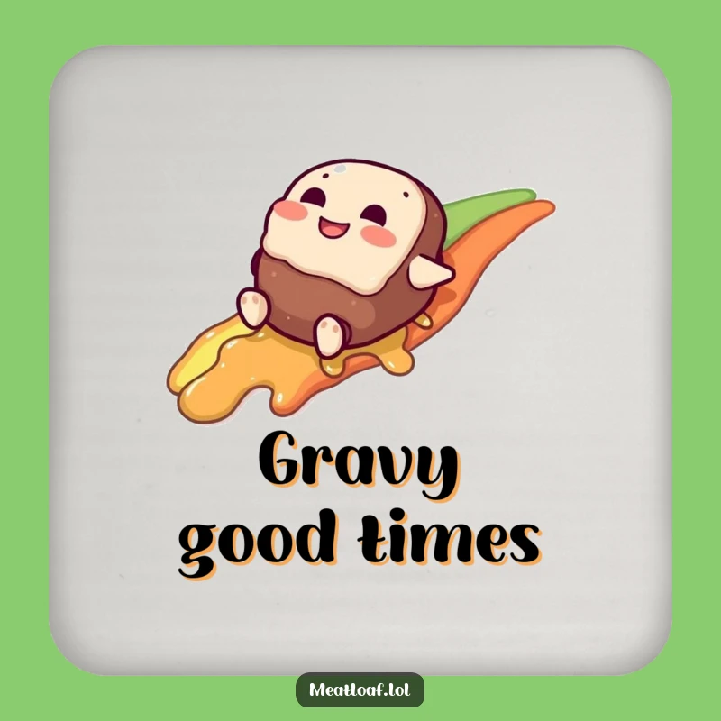 Funny Gravy Rainbow Drink Coaster: Protect Tables with a Slippery Loaf