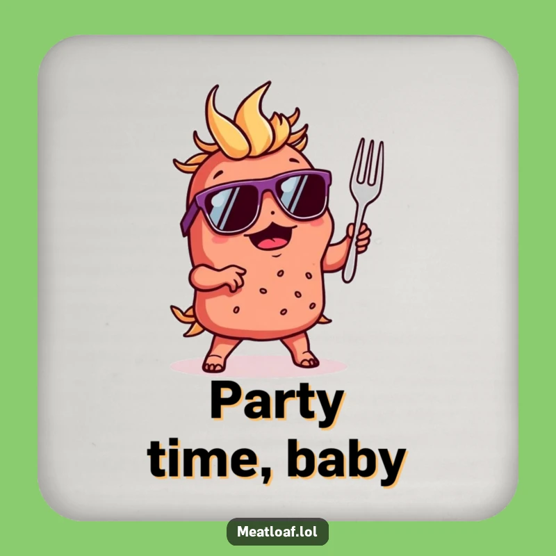 Funny Meatloaf Dancer Coaster: Protect Your Table in Style - Funny Gift!