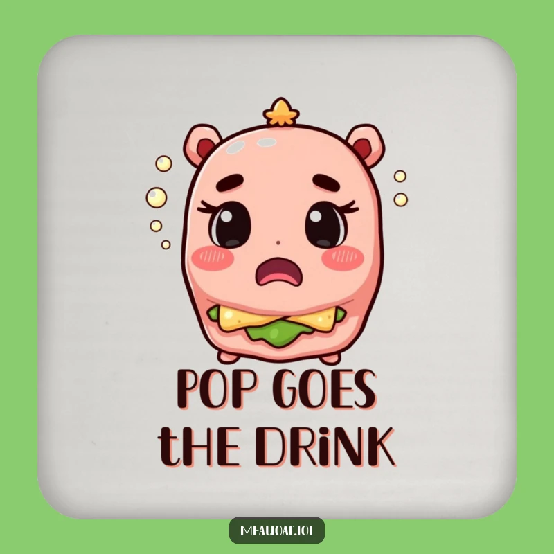 Funny Meatloaf Champagne Surprise Coaster - Protect Surfaces Gift
