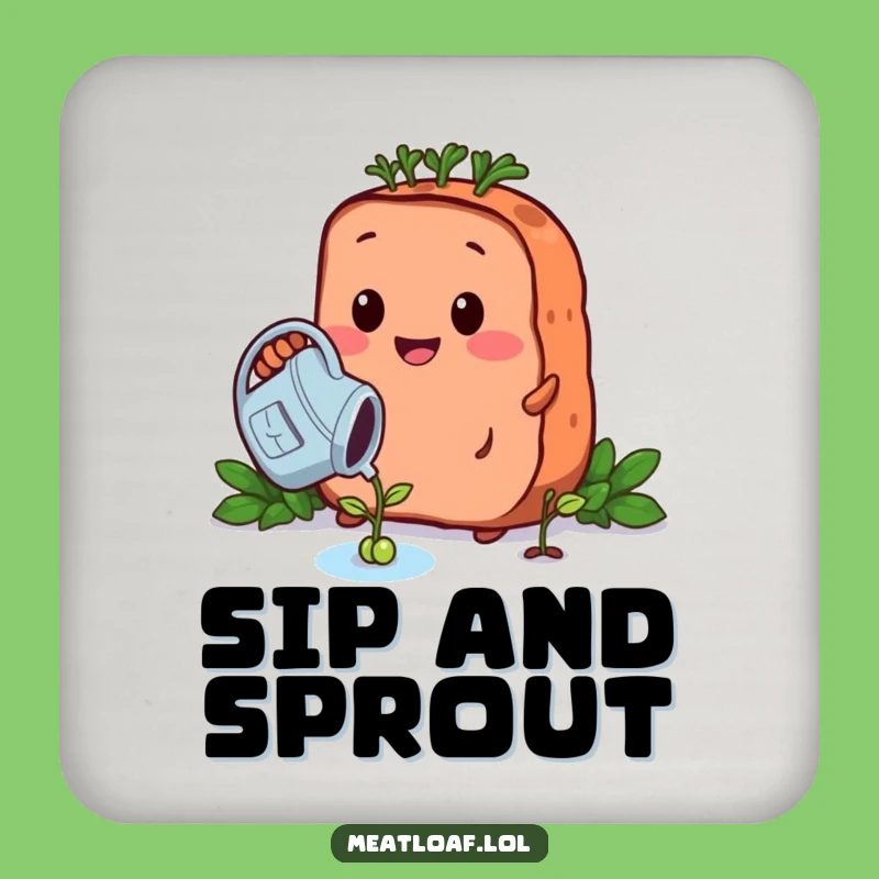 Funny Growing Meatloaf Coaster - Protect Surfaces with Gentle Humor