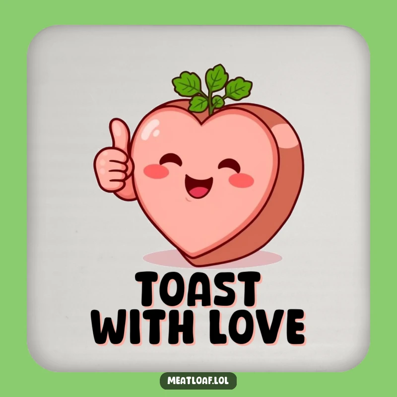 Funny Heart Meatloaf Coaster - Protect Surfaces with Cute Food Art Gift
