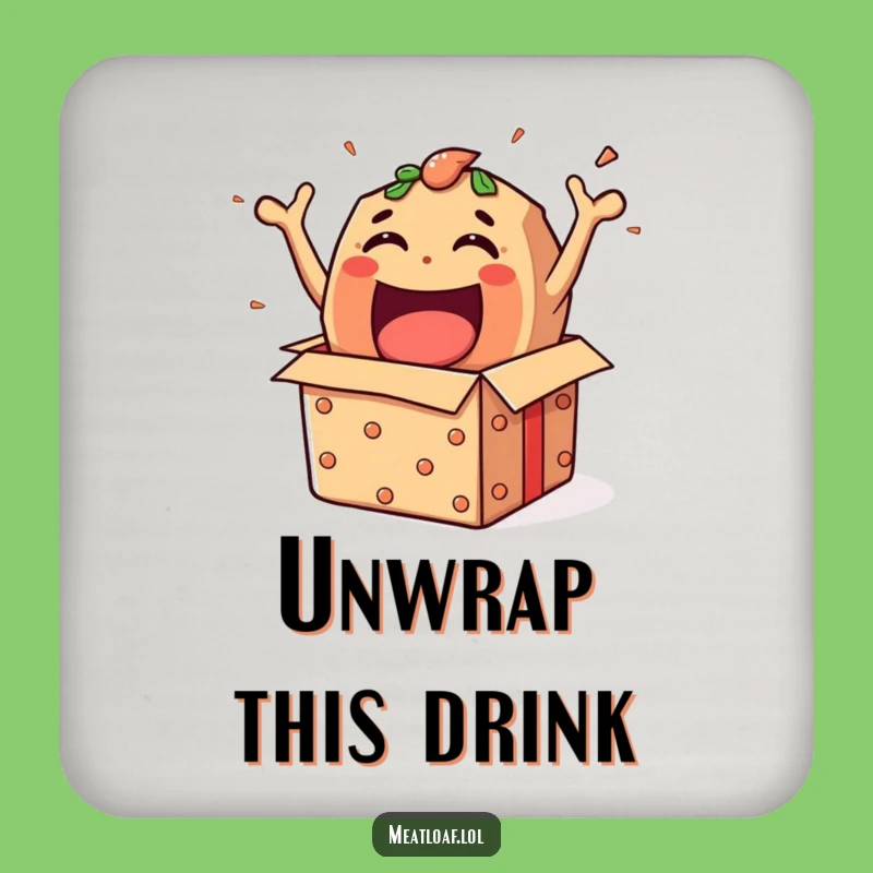 Funny Meatloaf Gift Box Coaster - Protect Surfaces with Surprise Gift