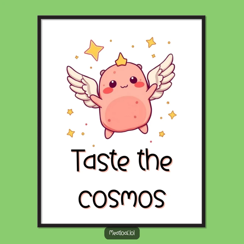 Funny Angel Meatloaf Poster: Decorate with Celestial Dreams and Humor