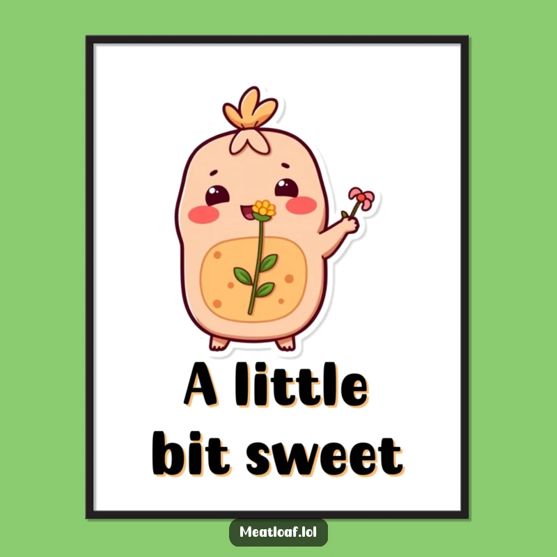 Funny Meatloaf Poster: Flower Art, Hilarious Thoughtful Decor Gift