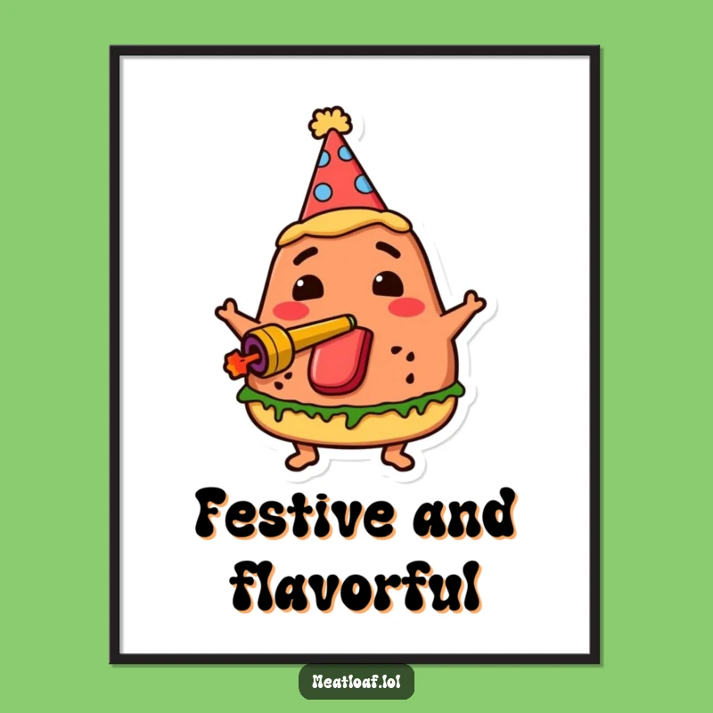 Funny Party Meatloaf Poster - Joyful Wall Art for Festive Vibes