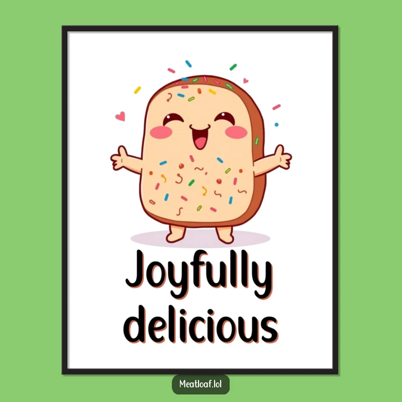Funny Meatloaf Sprinkles Poster - Whimsical Food Art Funny Gift Decor