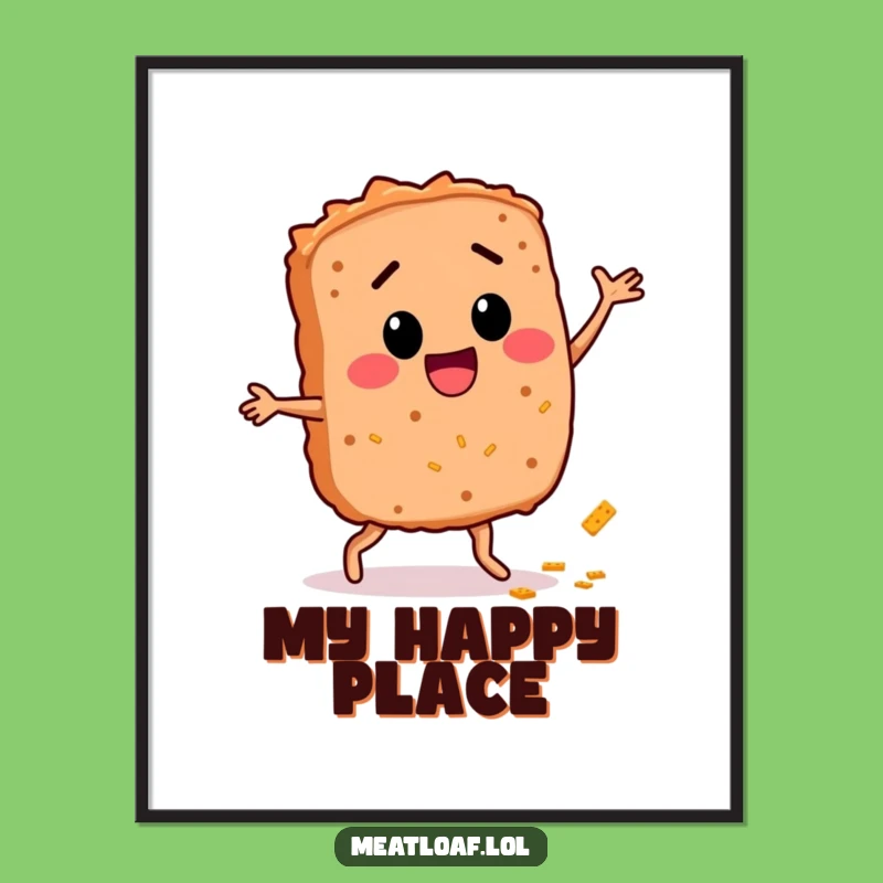 Funny Meatloaf Dance Poster: Bring Joyful Food Art to Your Walls!