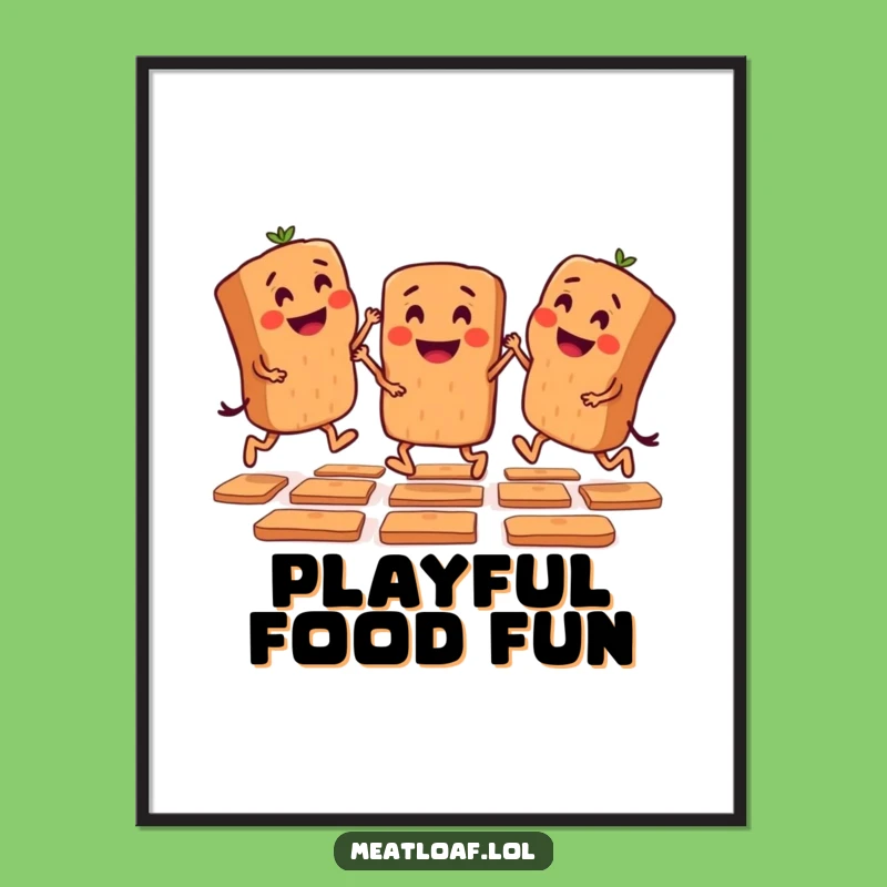 Funny Hopscotch Meatloaf Poster: Decorate with Nostalgic Playfulness and Humor