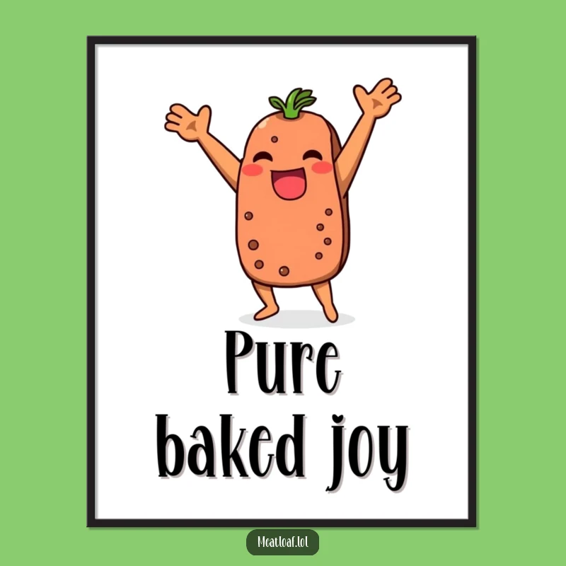 Funny Meatloaf Dance Poster: Vibrant Wall Art for Kitchen Comedy