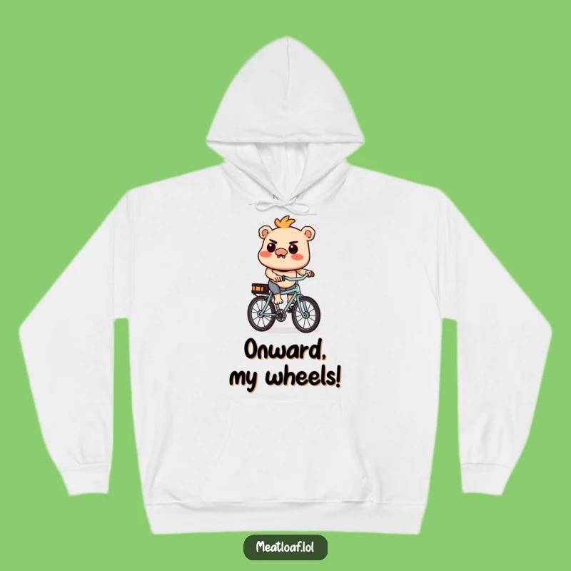 Cozy Funny Meatloaf Cyclist Hoodie: Warmth for Your Determined, Humorous Spirit