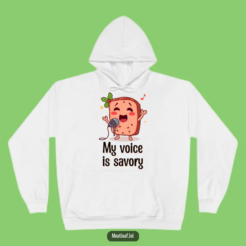 Cozy Funny Meatloaf Microphone Hoodie: Warm Up with Hilarious Musical Food Apparel