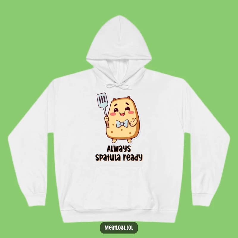 Funny Meatloaf Spatula Hoodie: Dapper Loaf Hugs Tool, Cozy Humorous Gift