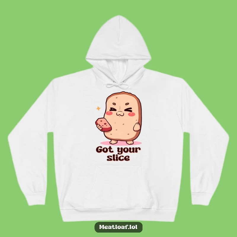 Funny Smug Meatloaf Hoodie: Winking Loaf Comfort, Cozy Humorous Foodie Gift