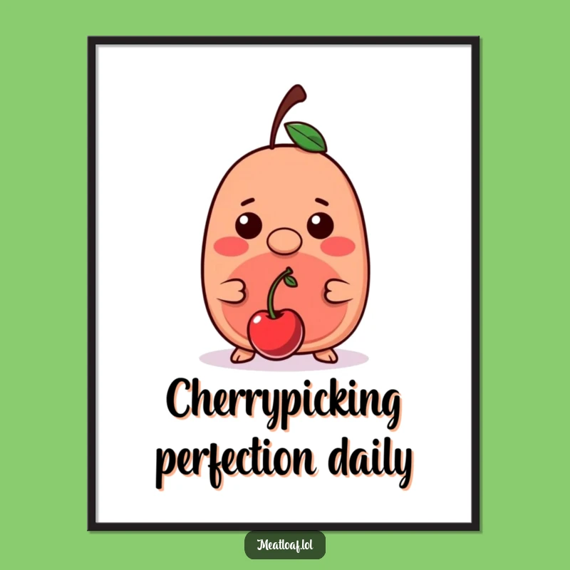 Meatloaf Cherry Art: Funny Free Printable Balancing Design, Downloadable Cute Decor!