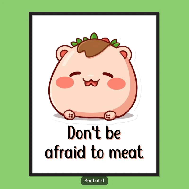 Funny Free Printable Wall Art: Blushing Meatloaf, Rosy Cheeks, Quirky Downloadable Art
