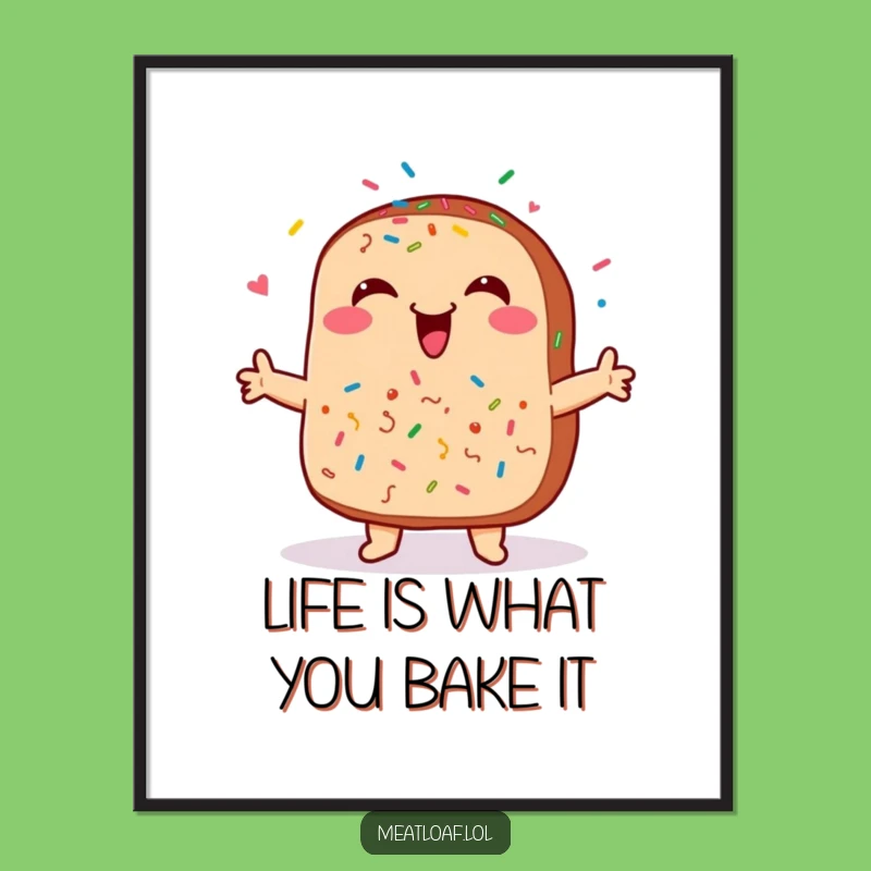 Free Printable Meatloaf Wall Art: Funny Dancing Food Decor Gift