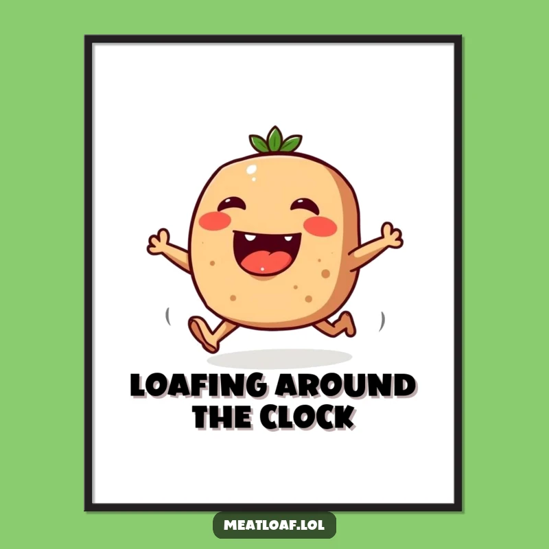 Free Printable Meatloaf Wall Art: Joyful Running Loaf, Hilarious Downloadable Decor!