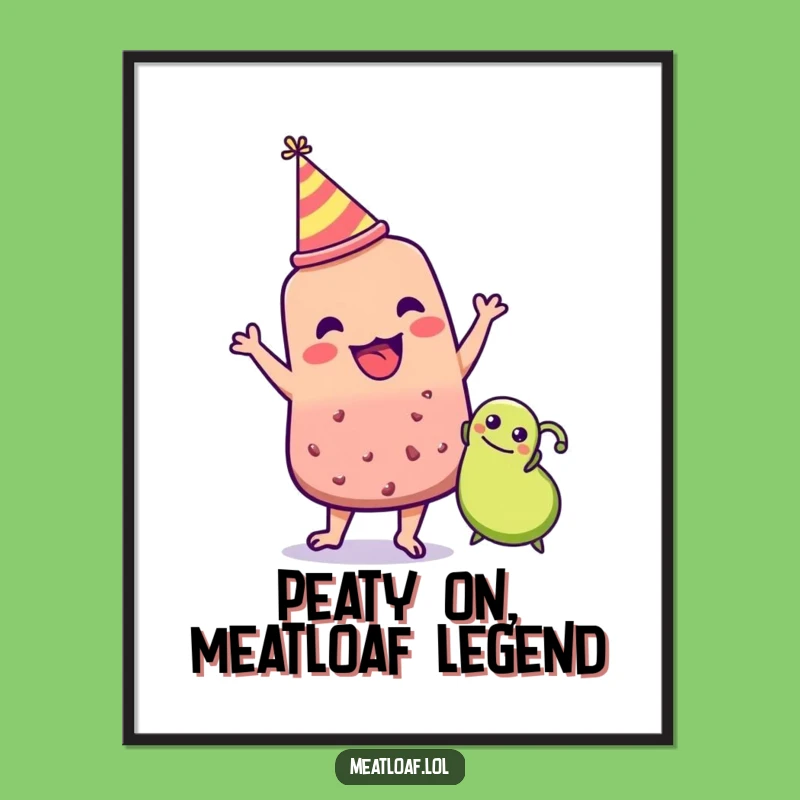 Funny Free Printable Wall Art: Party Meatloaf & Pea Dance - Quirky Downloadable Decor!