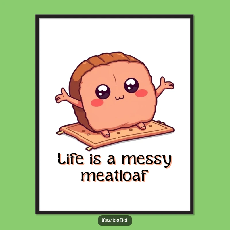 Free Printable Funny Meatloaf Art: Tripping Slice Downloadable Decor Gift
