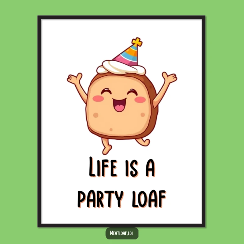 Funny Free Printable Wall Art: Meatloaf Cake, Quirky Food Downloadable Decor