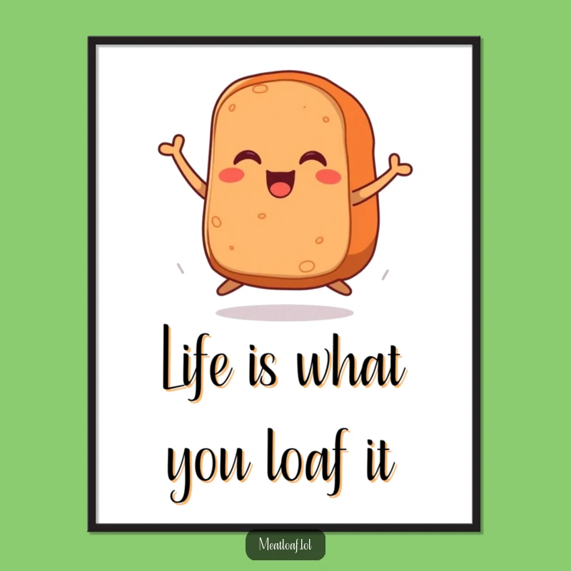 Free Printable Meatloaf Joy Wall Art: Hilarious Jumping Loaf Downloadable Decor