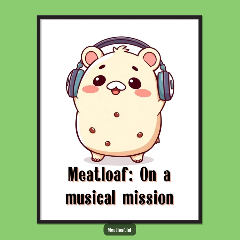 Meatloaf Music Art: Funny Free Printable DJ Design, Downloadable Groovy Decor!