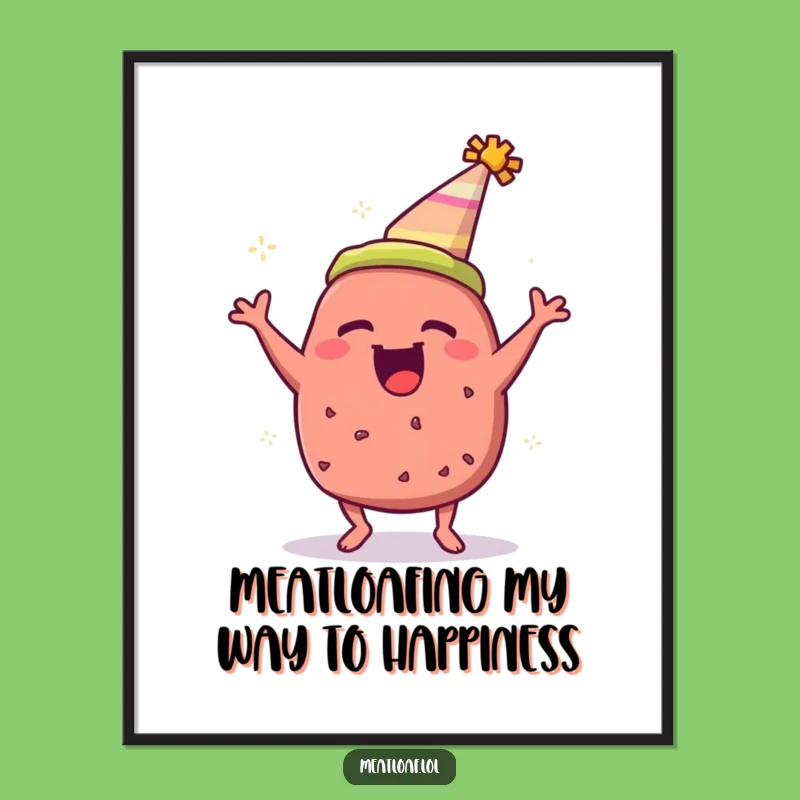 Free Printable Wall Art: Funny Meatloaf Party Vibe, Quirky Digital Download