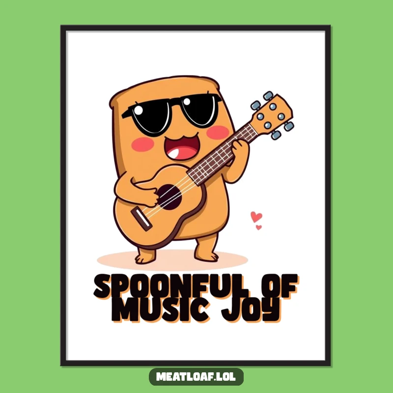 Free Printable Meatloaf Wall Art: Ukulele Loaf Playing Tune, Hilarious Downloadable Decor!