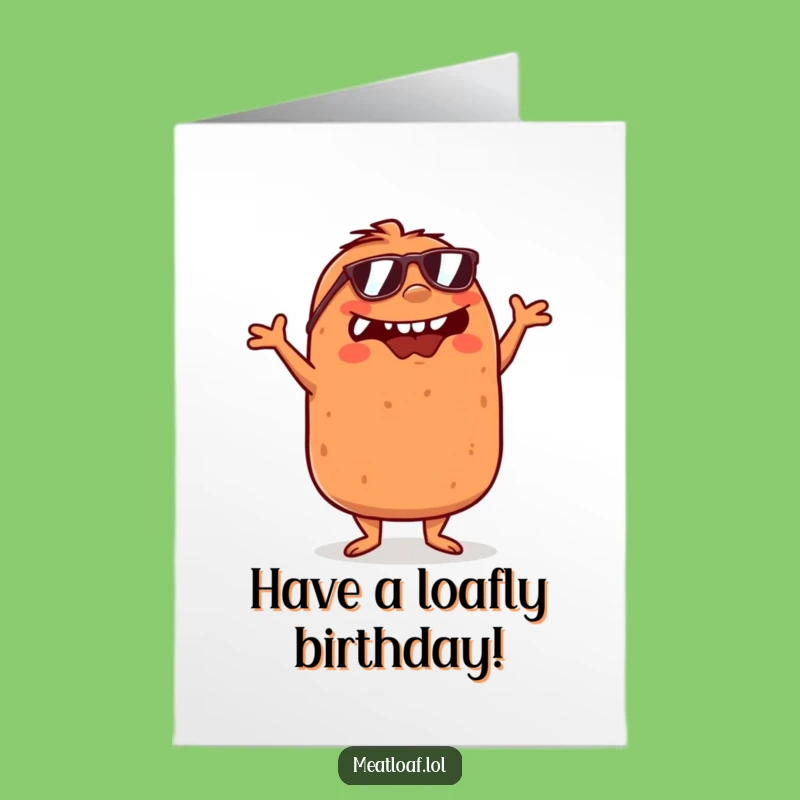 Free Printable Birthday Card: Dancing Meatloaf wishes a hilariously groovy birthday!