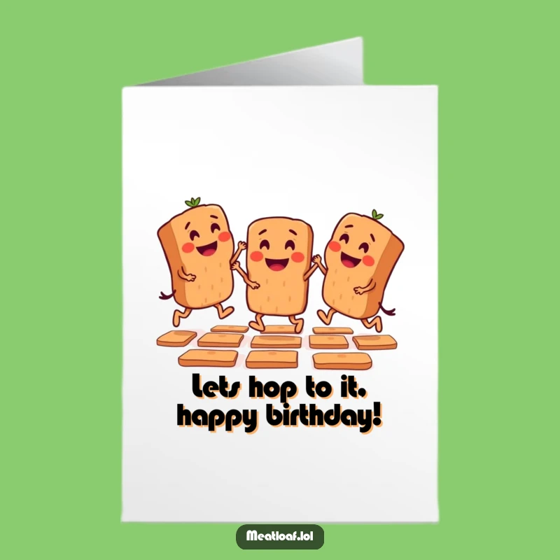 Free Printable Birthday Card: Fun Meatloaf Hopscotch Downloadable Funny Gift
