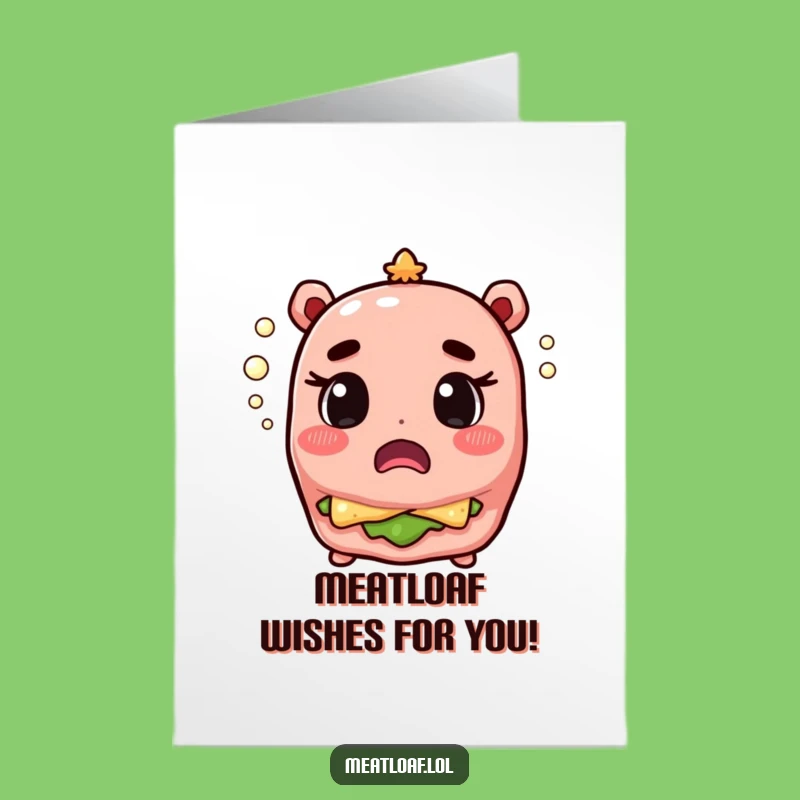 Free Printable Birthday Card: Surprised Meatloaf Champagne Pop - Funny Download