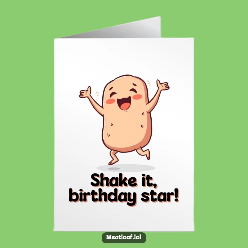 Free Printable Dancing Meatloaf Birthday Card: Silly Jig Downloadable Greeting