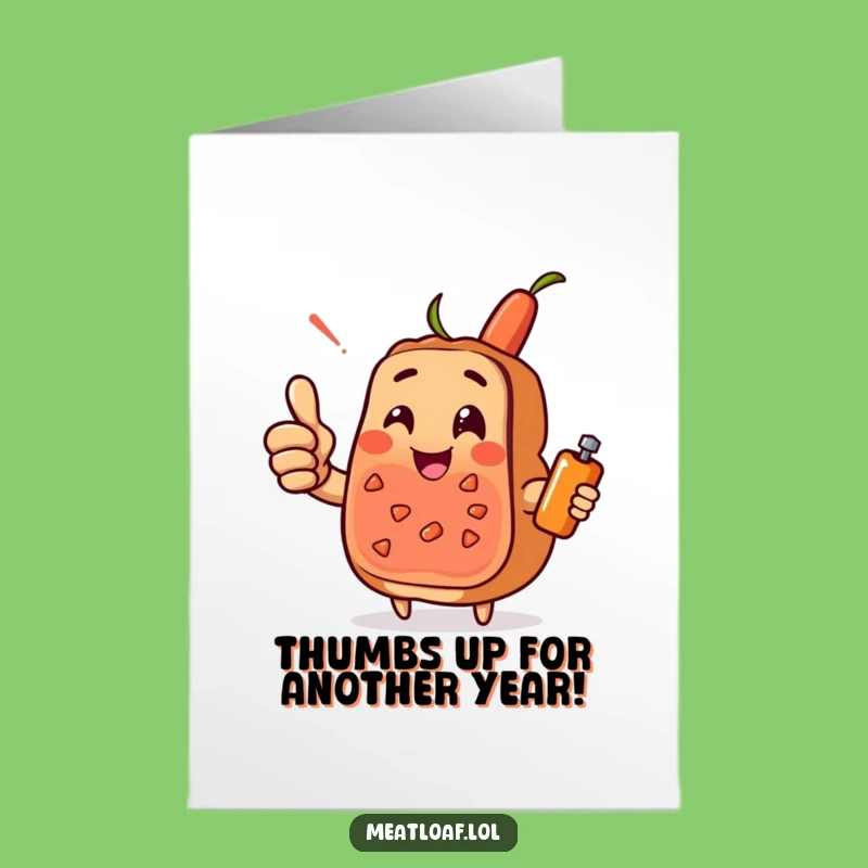 Free Printable Meatloaf Birthday Card: Thumbs-Up Food Art for a Fantastic Celebration