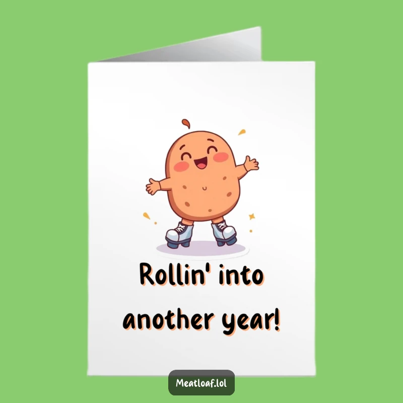 Free Printable Roller Skating Meatloaf Birthday Card - Funny Downloadable Gift!