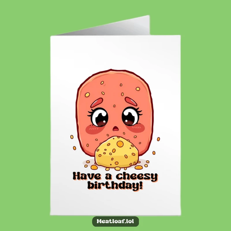 Funny Free Printable Birthday Card: Meatloaf & Cheese Surprise, Downloadable Gift!