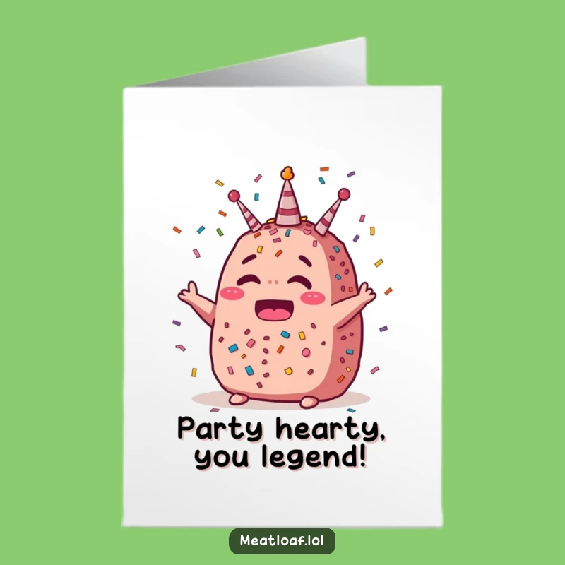 Free Printable Meatloaf Birthday Card: Confetti Celebration Funny Downloadable Gift for Party Lovers