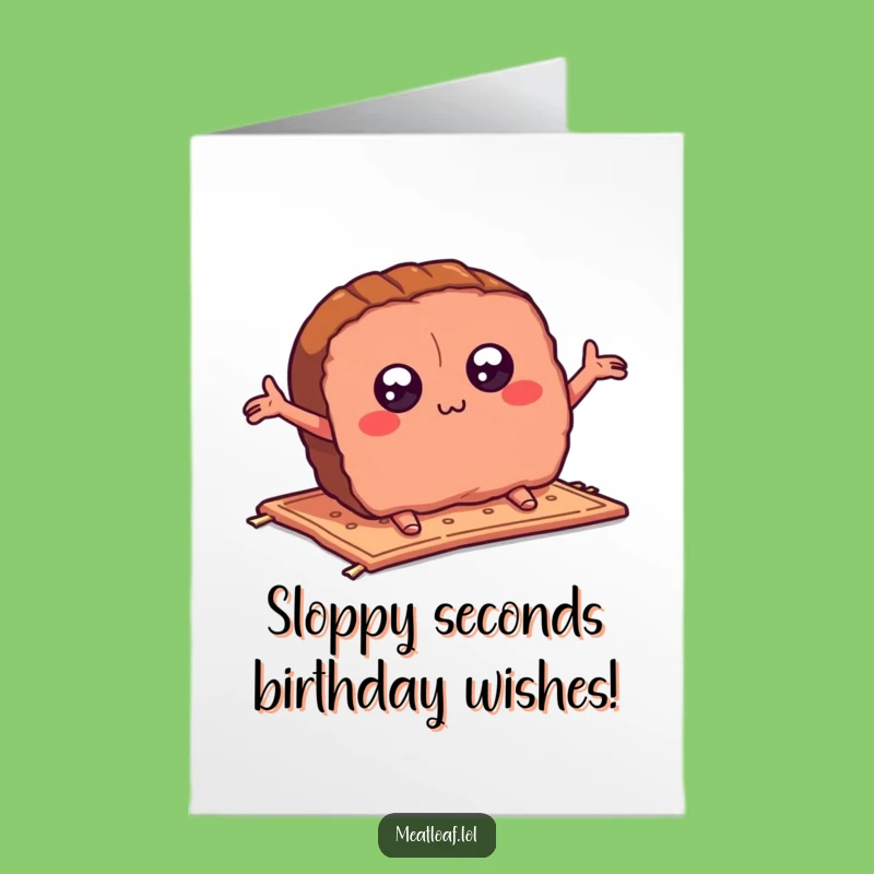Free Printable Funny Meatloaf Card: Tripping Slice Birthday Downloadable Gift
